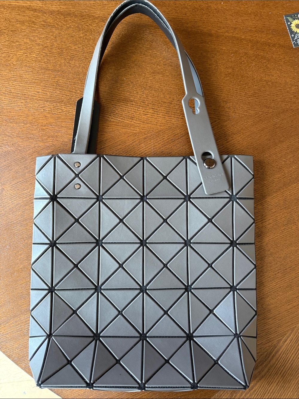 Issey Miyake Geometric Tote in Matte Gray - Picture 14 of 15